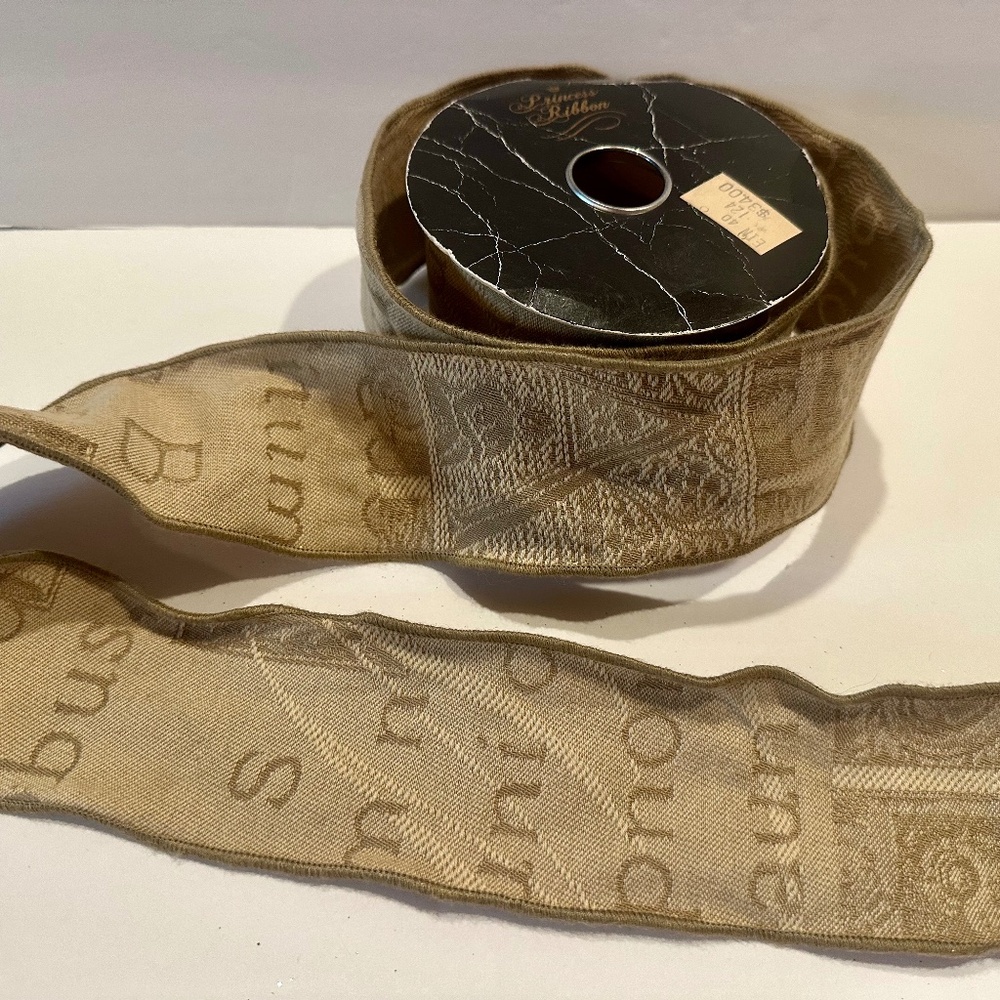 Vintage Princess Ribbon, Fabric Wired Ribbon 2.5 in x 8 yards